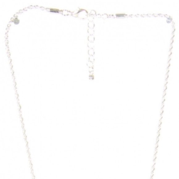 (5/$25‎ SALE ✅) LUCKY YOU Clover Rhinestone Pendant Chain Necklace Set Silver - Picture 3 of 7